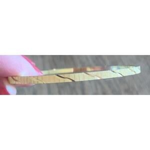 Vintage Crown Trifari Gold Tone Bangle Bracelet Etched Textured stunning